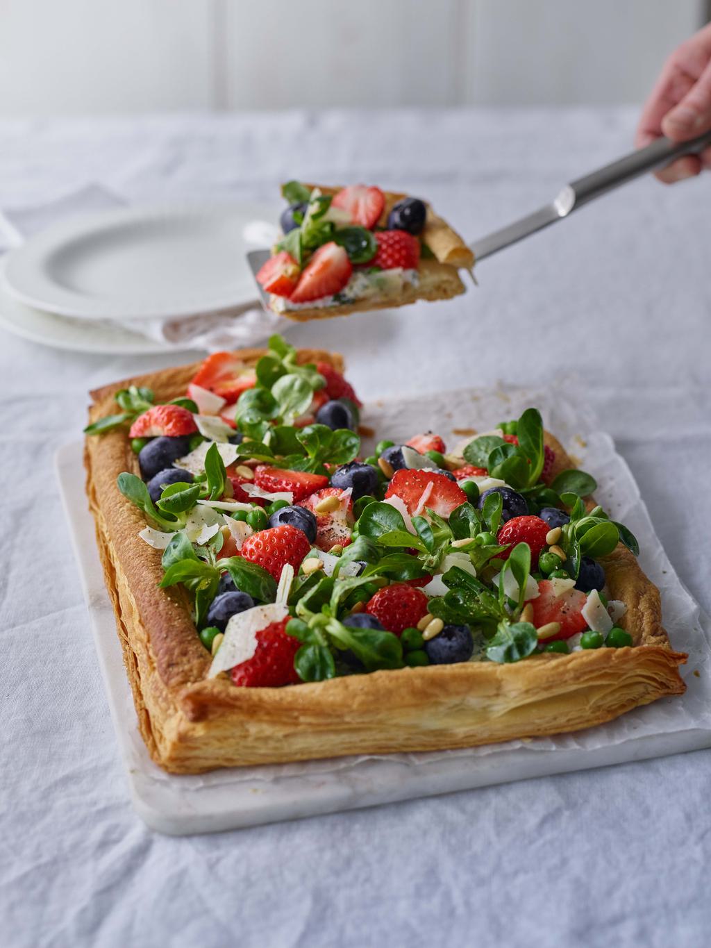 Strawberry Blueberry sweet savoury cheese tart interaction WEB